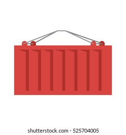 Cargo container red isolated. ISO-container. metal box intended for carriage of goods by road, rail, sea and air transport