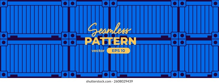 Cargo container set isolated. Box from different sides collection. Freight shipping containers stack. Cartoon design. Flat style vector illustration. Blue color.
