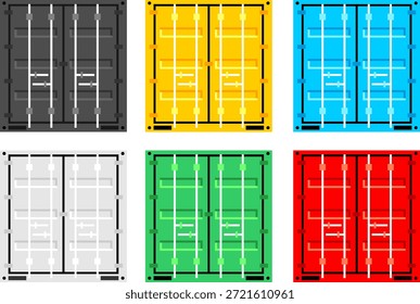 Cargo container set. Logistics and Transportation Concept. Shipping containers. Flat style