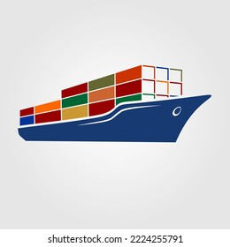 Cargo Container ship icon. Vector illustration