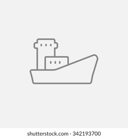 Icono de línea de envío de contenedor de carga para web, móvil e infografías. Icono vector de gris oscuro aislado en fondo gris claro.
