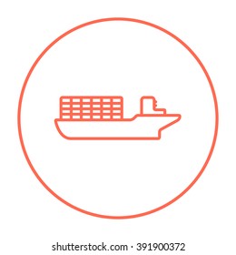 Icono de línea de envío del contenedor de carga.