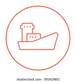 Icono de línea de envío del contenedor de carga.