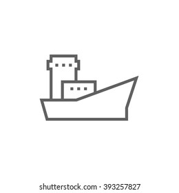 Icono de línea de envío del contenedor de carga.