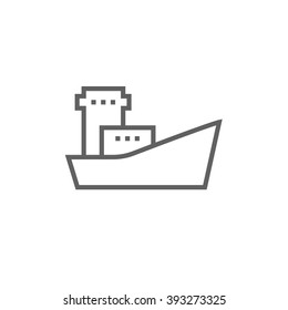 Icono de línea de envío del contenedor de carga.