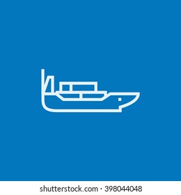 Cargo container ship line icon.