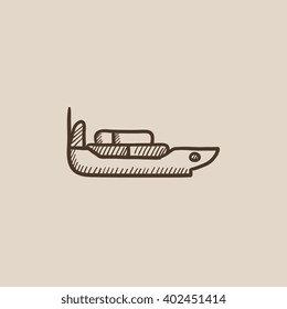 Cargo container ship sketch icon.