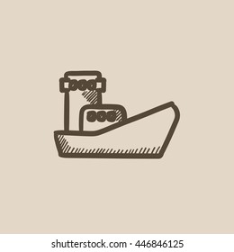 Icono de esbozo del vector del contenedor de carga aislado en el fondo. Icono de envío del contenedor de carga dibujado a mano. Icono de boceto del contenedor de carga para infografía, sitio web o aplicación.