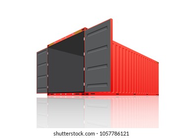 Cargo container or shipping container with cardboard box for shipment storage and transport goods product and raw material between location or country, International trade equipment to exchange goods.