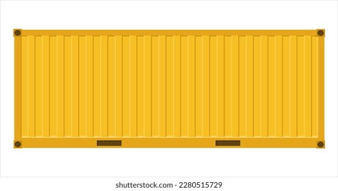 Contenedor de carga. Contenedor de envío para exportación e importación. Ilustración vectorial en estilo plano.