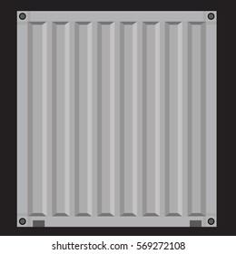Cargo container for shipping with flat solid color design. White color.