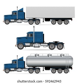 Cargo container truck template on white background eps 10 vector