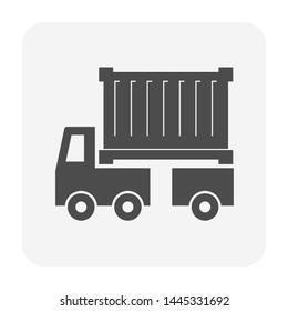 Cargo container and truck vector icon design for shipping industrial concept design.