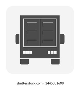 Cargo container and truck vector icon design for shipping industrial concept design.