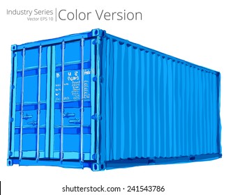 Cargo container. Vector illustration of Cargo container, Color Series.
