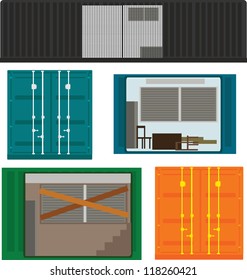 cargo container vector illustration isolated on white background