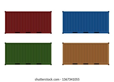 Cargo container vector illustration isolated on white background.