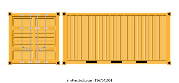 Cargo container vector illustration isolated on white background.