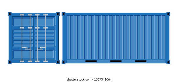 Cargo container vector illustration isolated on white background.