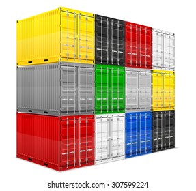 cargo container vector illustration isolated on white background
