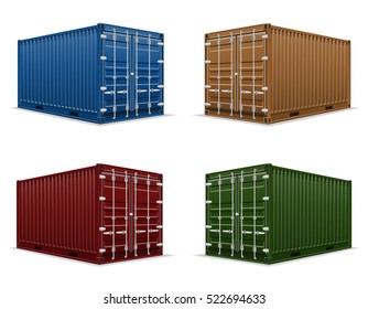 cargo container vector illustration isolated on white background