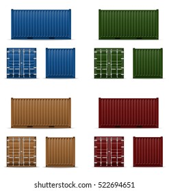 cargo container vector illustration isolated on white background