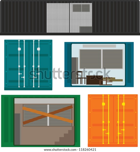 cargo container vector illustration isolated\
on white background