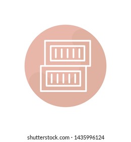 Cargo Container Vector Illustration, outline sign.