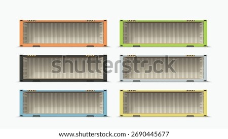 cargo containers various colors no wall set