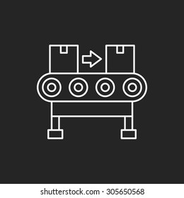 Cargo conveyor line icon