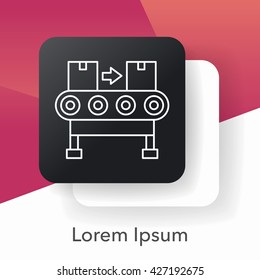 Cargo conveyor line icon