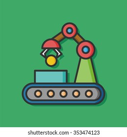 Cargo conveyor vector icon
