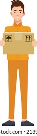 Cargo, courier illustration design flat