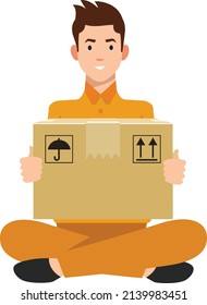 Cargo, courier illustration design flat