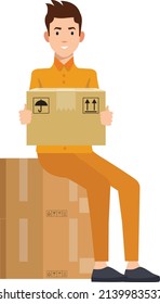 Cargo, plano de diseño de ilustración de mensajería