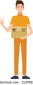 Cargo, courier illustration design flat