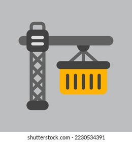 Cargo crane icon in flat style about logistics, use for website mobile app presentation