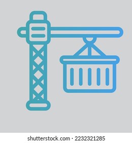 Cargo crane icon in gradient style about logistics, use for website mobile app presentation