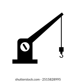 Cargo crane icon illustrated on background