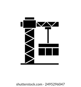 Cargo crane icon isolated on white background.