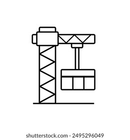 Cargo crane icon isolated on white background.