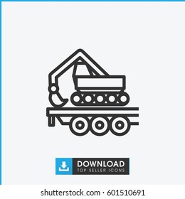 cargo crane icon. simple outline cargo crane vector icon. on white background.