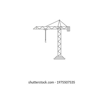 Cargo crane, tower crane icon. Vector illustration.