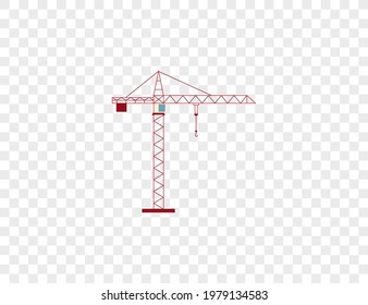 Cargo crane, tower crane icon. Vector illustration.