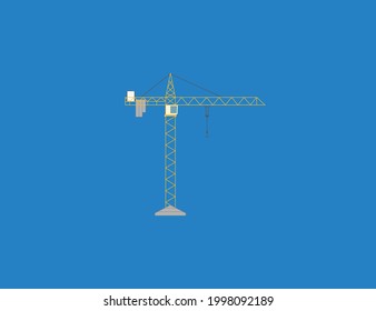 Cargo crane, tower crane icon. Vector illustration.