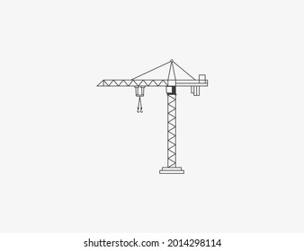 Cargo Crane, Tower Crane Icon. Vector Illustration.