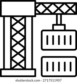 Icono de Vector de grúa de carga. Se puede utilizar para aplicaciones de impresión, móviles y de Web.