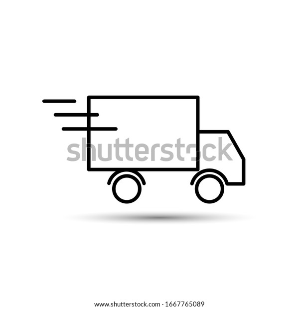 cargo delivery by truck,\
line, icon