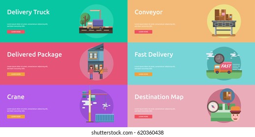 Cargo and Delivery Conceptual Banner Design