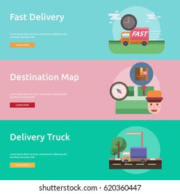 Cargo and Delivery Conceptual Banner Design
